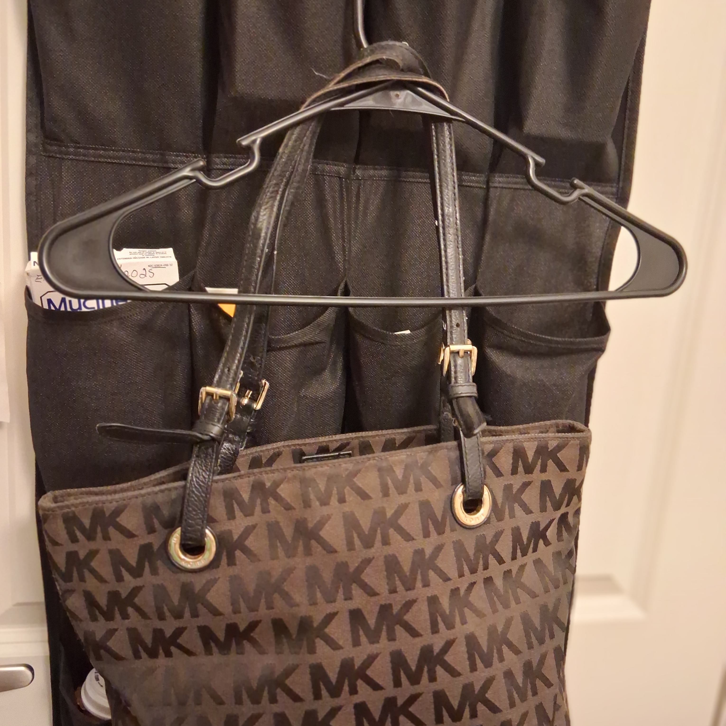 Used Purse Or Tote Bag Michael Kors Brown Mk Logo T Sell As It Is